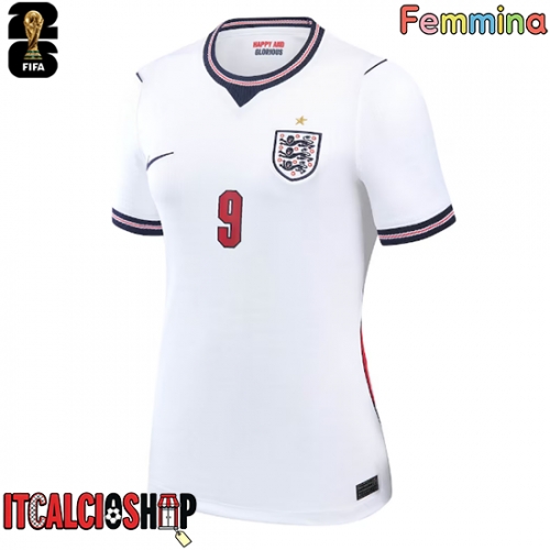 Inghilterra Harry Kane #9 Prima Maglia Femmina Mondiali 2026 Manica Corta